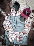 Summit Hooey Ladies Hoodie - Blue/Burgundy