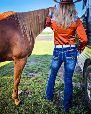Premium II Bootcut Jeans in Medium Wash by Cowgirl Tuff