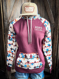 Rope Like a Girl Hooey Ladies Hoodie - Maroon