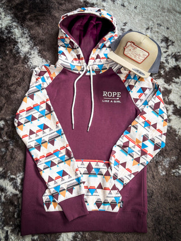 Rope Like a Girl Hooey Ladies Hoodie - Maroon