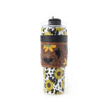 Myra Bag - Wide Wyoming - Tumbler - Yellow - Cow Print - Sunflower - Bronco Western Supply Co.