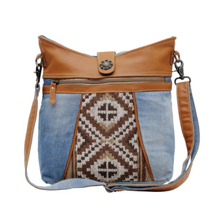 Sofia Mia Denim Rug Crossbody Bag by Myra Bag