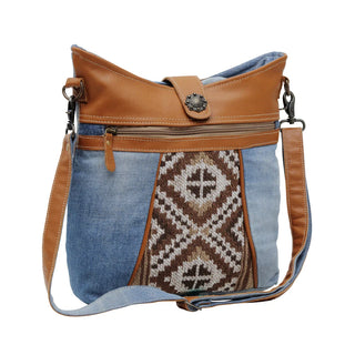 Sofia Mia Denim Rug Crossbody Bag by Myra Bag