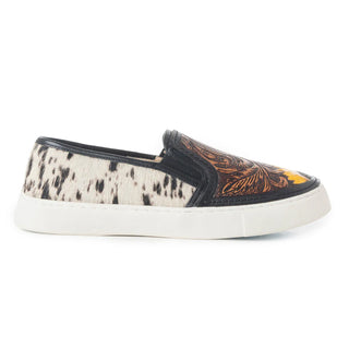 Sunflower Trail Hair-On Leather Slip On Sneakers in Brown by Myra Bag