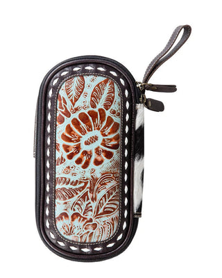 Small pouch with floral design on a white background