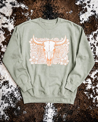 Tooled Desert Western Pullover