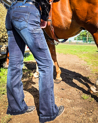 Sapphire Sport Trouser Jeans in Dark Wash by Cowgirl Tuff