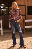 Melodie Boho Print - Long Sleeve Top - Blouse - Bronco Western Supply Co.