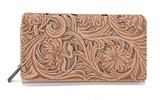 Piper Floral Tooled Wallet - Khaki - Western - Montana West - Bronco Western Supply Co.