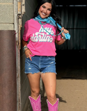 Hey Darlin' Graphic Tee - Neon Pink - Western Tee - Bronco Western Supply Co.