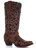 side of boot with white backdrop
