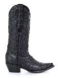 side of boots with white backdrop
