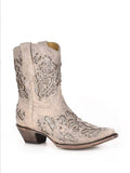 side of boot with white backdrop