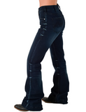 Side view of the jeans on a model.