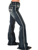 Side view of the jeans on a model.