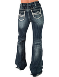 Back view of the jeans on a model.