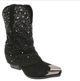 Stock photo of the Stardust Glitter Bootie in Black By Very G.