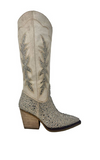 Stock photo of the Addie Glitter Knee High Boot in Taupe By Very G.