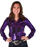 Front view of a model wearing the  Spurfire Pullover Button Up in a white back drop.