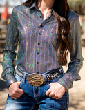 Close up of the Spurfire Button Up on a model.