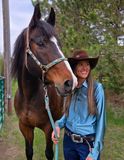 Cowgirl Tuff Satin Hustle Pullover Button Up in Morning Mist