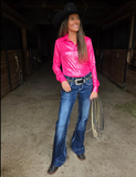 Model wearing the Cowgirl Tuff Pull-On Buck Off Trouser.