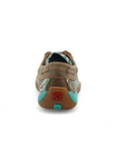 Back view of the Trailblazer Twisted X Boat Shoe Driving Moc in a white back drop.