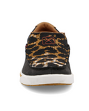 Stock photo of the Kaia Twisted X Slip-On Kicks - Black and Cheetah.