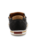 Stock photo of the Kaia Twisted X Slip-On Kicks - Black and Cheetah.