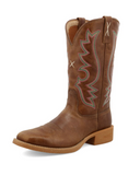 Side view of the Rio Twisted X Women's 11" Tech X Boot displayed on cowhide.