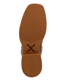 Bottom view of the Rio Twisted X Women's 11" Tech X Boot displayed on cowhide.