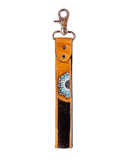 Far & Wide Hand-Tooled Key Fob in a white back drop.