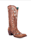 Side view of the Rodeo Afterglow Corral Boots in a white background.
