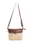 Front view of the Fennington Leather Bag in Ivory in a white back drop.