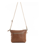 Back view of the Fennington Leather Bag in Ivory in a white back drop.