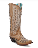 Side view of the Phantom Dune Corral Boots in a white background.