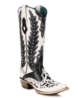 Side view of the Phantom Mesa Corral Boots in a white background.