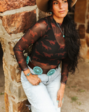 Black Horse Mesh Top
