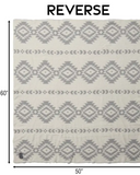 Patterned blanket with measurements on a white background