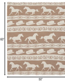Blanket with horse and cowboy hat pattern and measurements