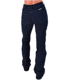 Insulated blue jeans on a white background