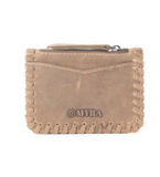 Back view of the  Outlander Edge Credit Card Holder in Beige in a white back ground.