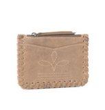 The  Outlander Edge Credit Card Holder in Beige in a white back ground.