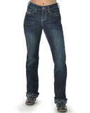 Model wearing Denim Flannel jeans 