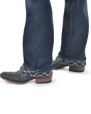 Model wearing Denim Flannel jeans 