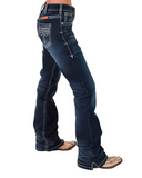 Blue jeans on a white background