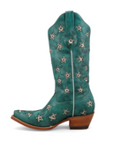 Marfa Black Star Leather Boots - Turquoise and Champagne