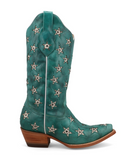 Marfa Black Star Leather Boots - Turquoise and Champagne