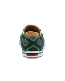 Stock photo of the Desert Prism Twisted X Slip-On Kicks - Brown and Turquoise.