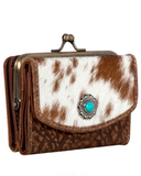 Side view of the Mesa Terra Vintage Style Wallet in a white back drop.